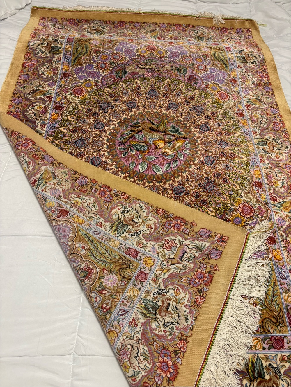 Authentic Handmade Persian Silk Rug – 40.5” × 60” - Picture 3 of 8